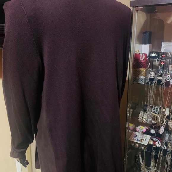 FAUX SUEDE FRONT OPEN FRONT FRINGE CARDIGAN - Picture 3 of 7